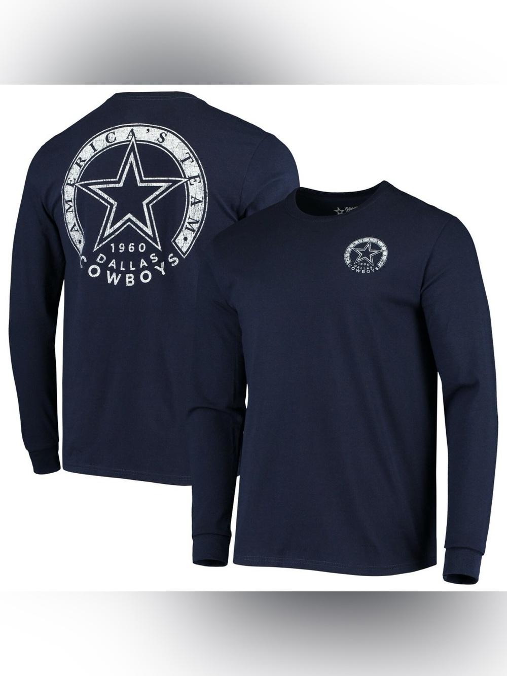 NFL Dallas Cowboys Navy Long Sleeve Logo Tee (XL)